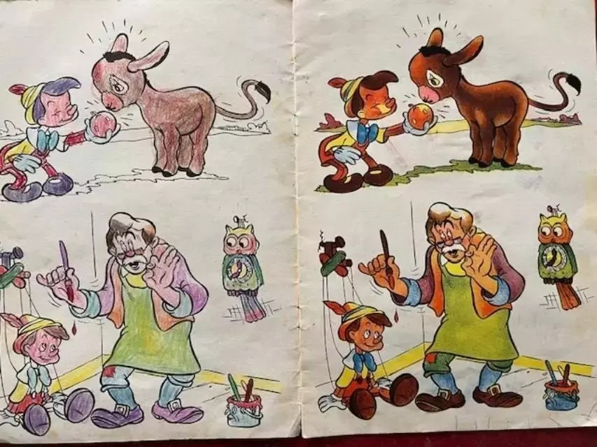 WALT DISNEY PINOCCHIO SI DIPINGE EDIZIONI CARROCCIO COPERTINA DI GALBIATI 1940