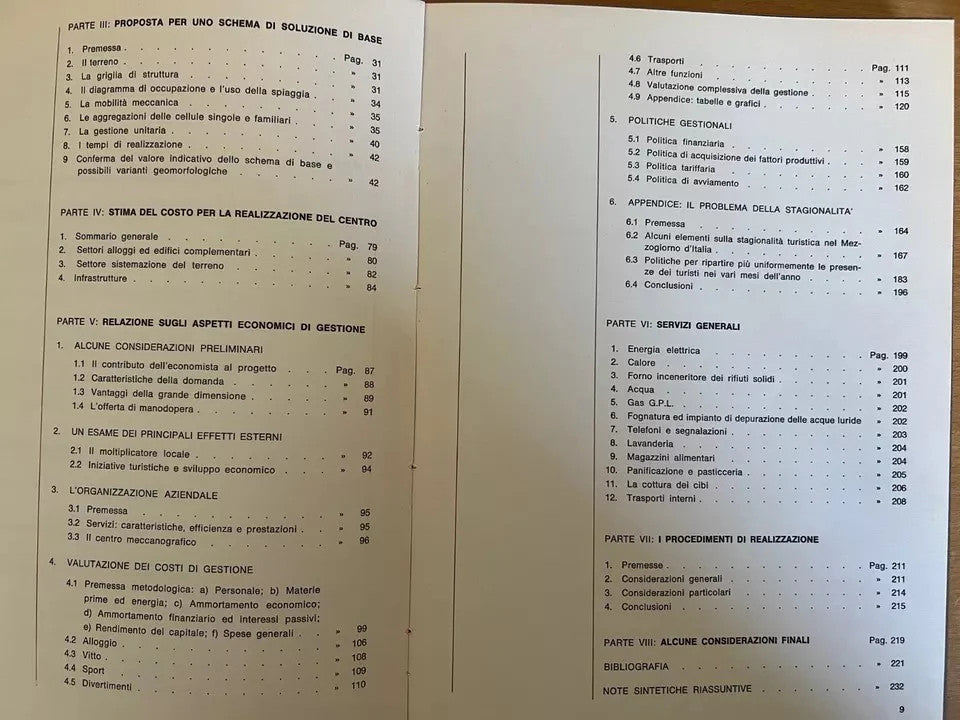 ARCHITETTURA STUDIO PILOTA PER NUOVI CENTRI TURISTICO RESIDENZIALI 3 VOL. 1968