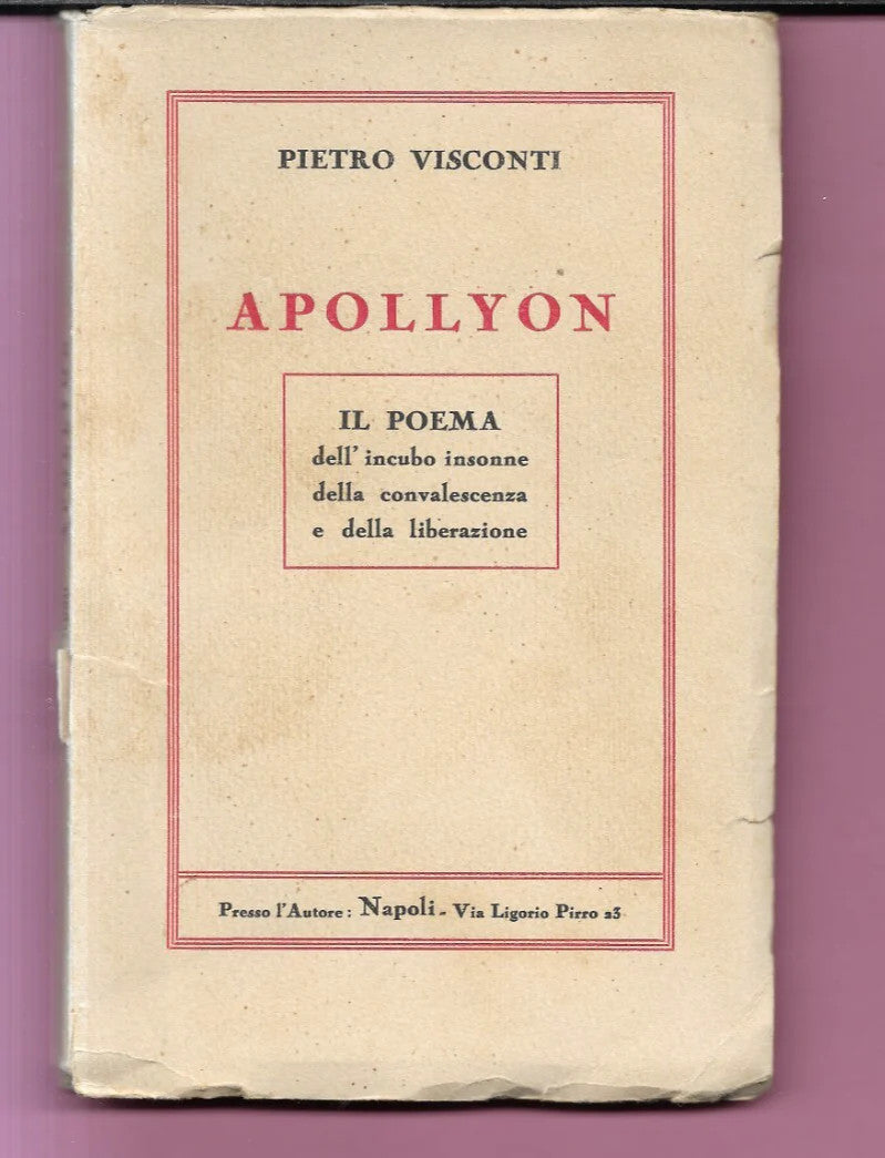 PIETRO VISCONTI APOLLYON 1932 NAPOLI INTONSO A FOGLI CHIUSI