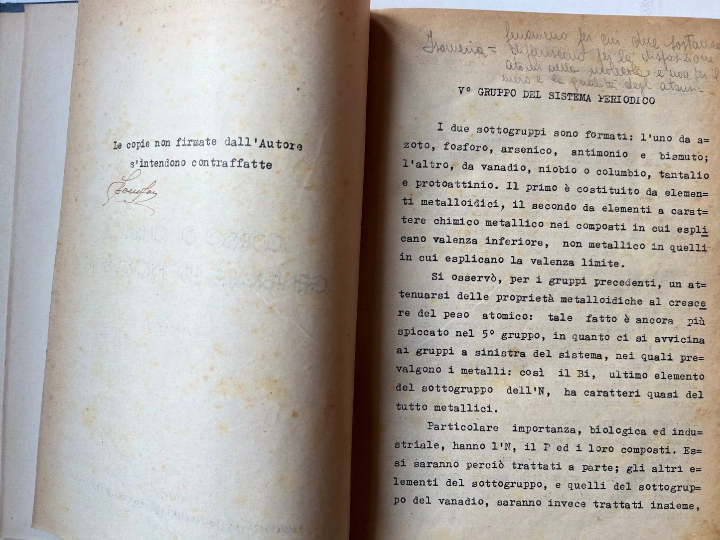 BONIFAZI CORSO DI CHIMICA GENERALE E INORGANICA PARTE II TREVES 1950 PRIMA EDIZ