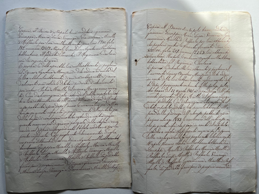 Banco di Napoli Fede di credito 1881 , 2 Manoscritti Giugliano