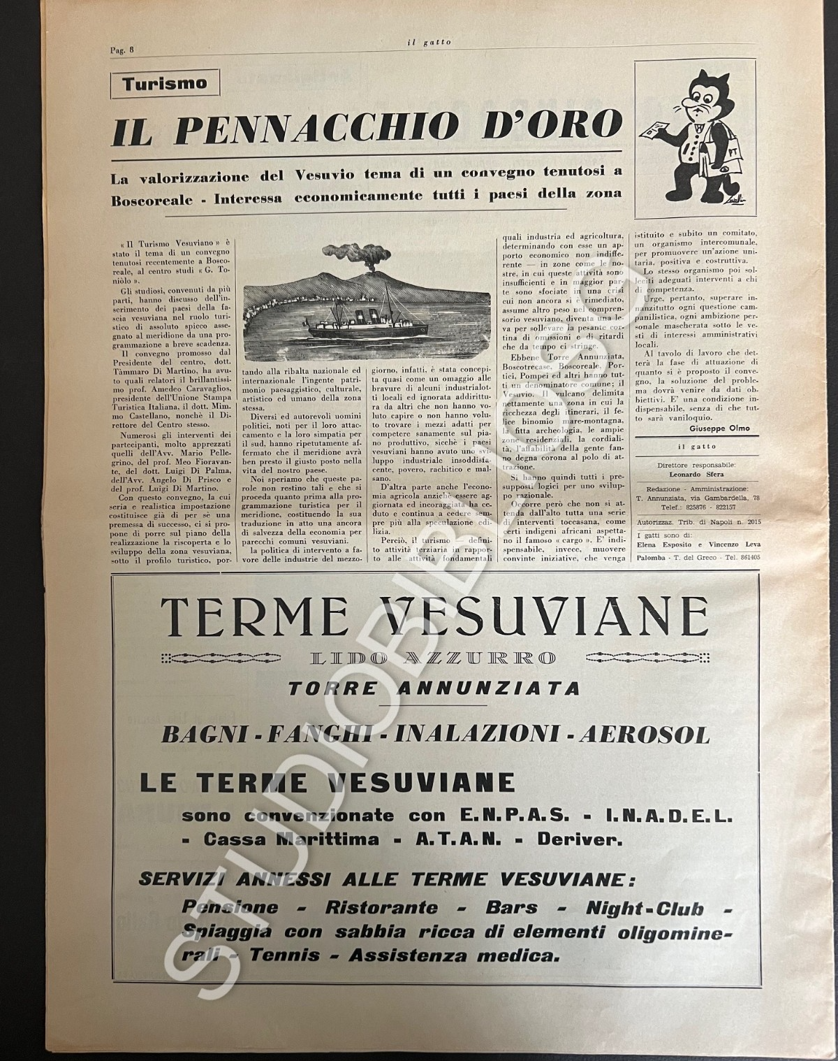 TORRE ANNUNZIATA IL GATTO 1969 MENSILE ATTUALITA' SPORT CALCIO TURRIS SAVOIA