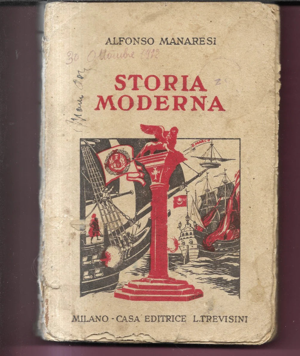 A. MANARESI STORIA MODERNA 1936 TREVISINI EDITORE LIBRO SCUOLA FASCISTA