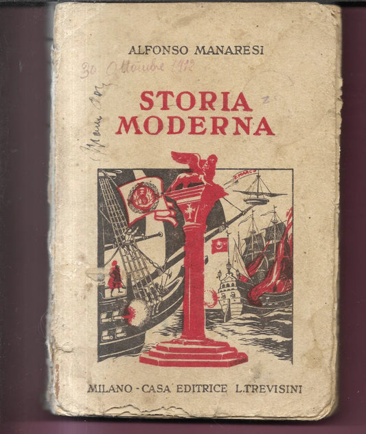 A. MANARESI STORIA MODERNA 1936 TREVISINI EDITORE LIBRO SCUOLA FASCISTA