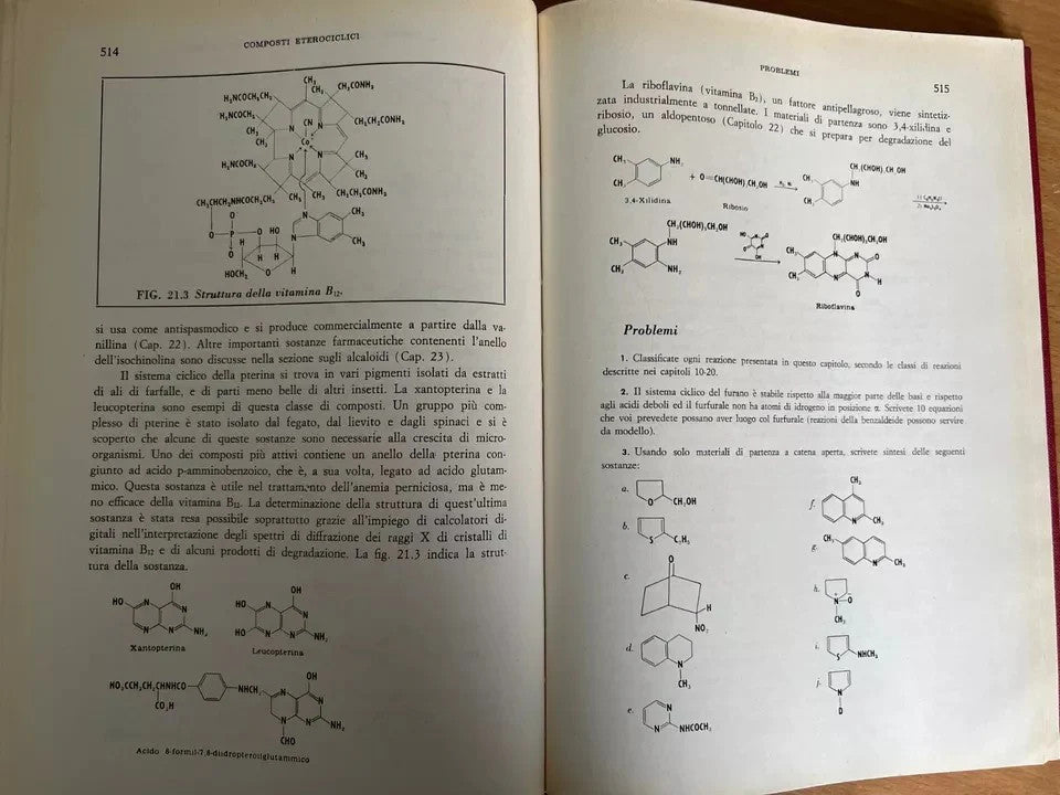 CHIMICA ORGANICA CRAM - HAMMOND 1962 PICCIN EDITORE OTTIMO
