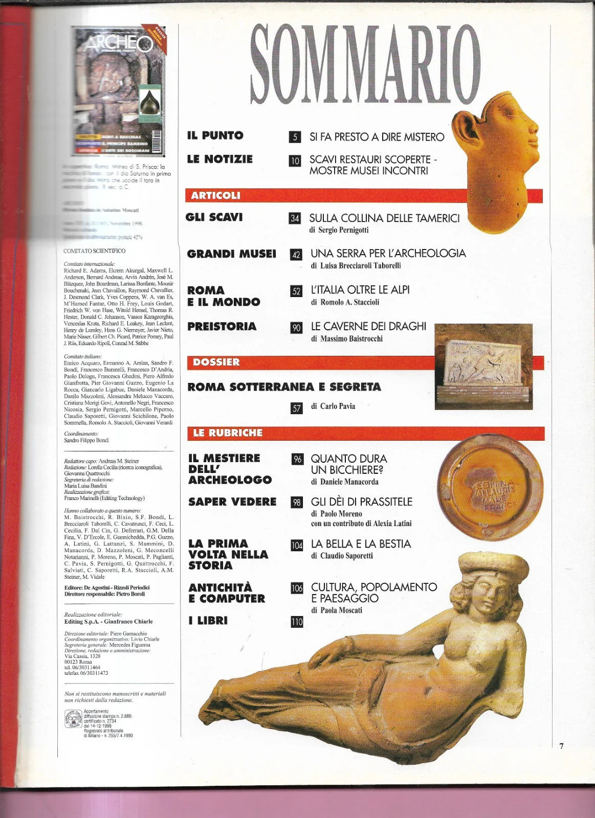 ROMA SOTTERANEA ARCHEO ANNO XIV NUMERO 11 ( 165 ) DE AGOSTINI 1998