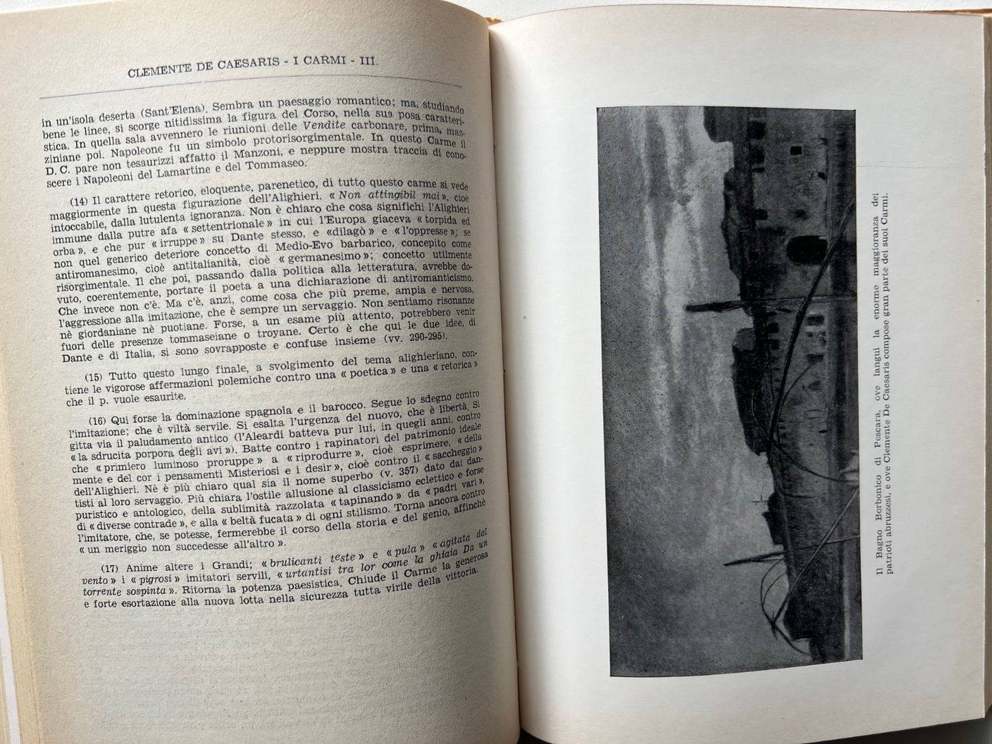 CLEMENTE DE CAESARIS ( 1810 - 1877 ) I CARMI 1961 MARCHIONNE CHIETI RISORGIMENTO