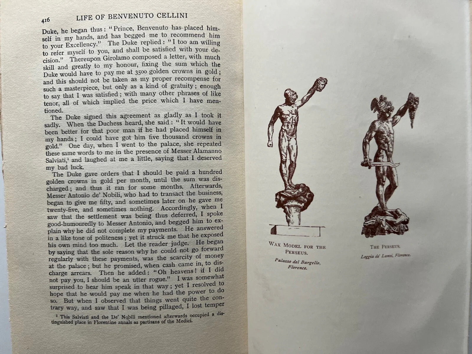 THE LIFE OF BENVENUTO CELLINI , JOHN ADDINGTON SYMONDS 1920 MACMILLIAN