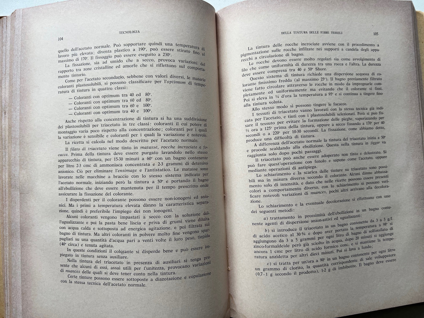 A. ALGERINO TECNOLOGIA DELLA TINTURA DELLE FIBRE TESSILI 2 VOLUMI ( COMPLETA ) 1964 E.L.S.A.