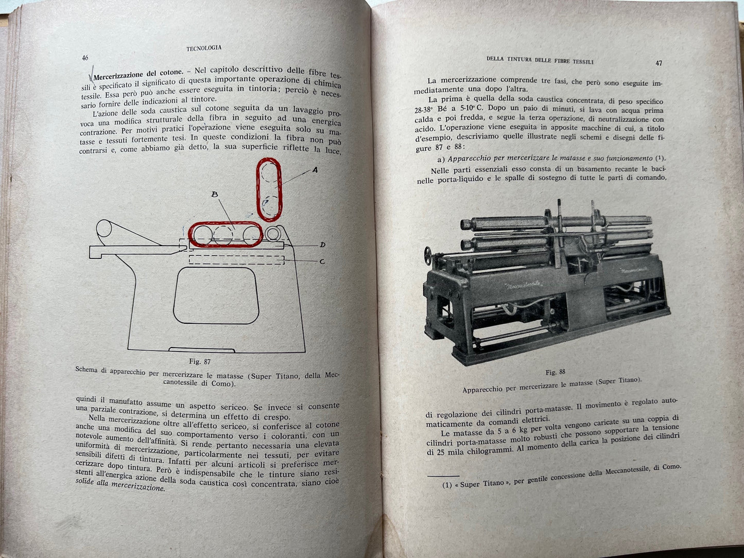 A. ALGERINO TECNOLOGIA DELLA TINTURA DELLE FIBRE TESSILI 2 VOLUMI ( COMPLETA ) 1964 E.L.S.A.