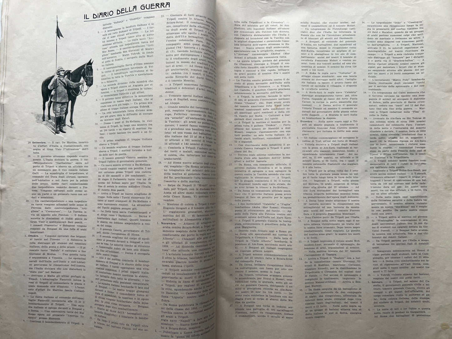 1912 Guerra di Libia - Rivista storica "La Tripolitania" Ilustrato - Documento originale raro con 1 carta sciolta