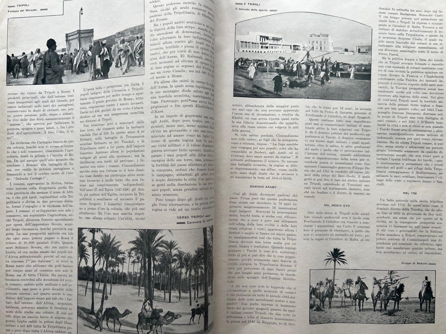 1912 Guerra di Libia - Rivista storica "La Tripolitania" Ilustrato - Documento originale raro con 1 carta sciolta