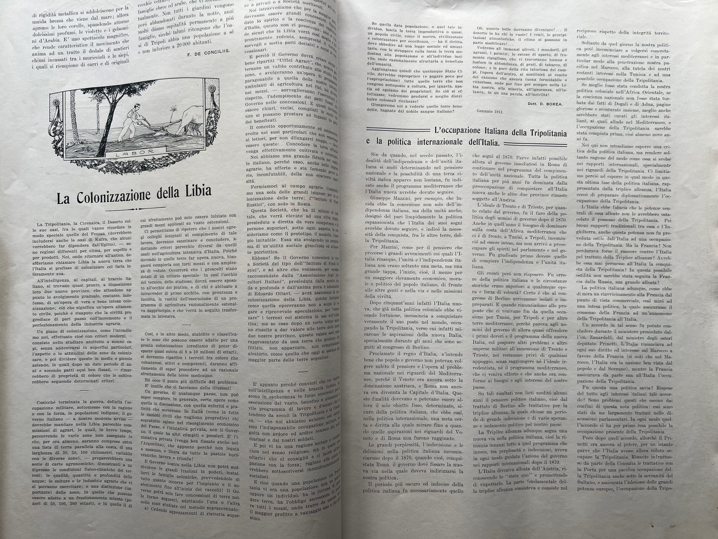 1912 Guerra di Libia - Rivista storica "La Tripolitania" Ilustrato - Documento originale raro con 1 carta sciolta