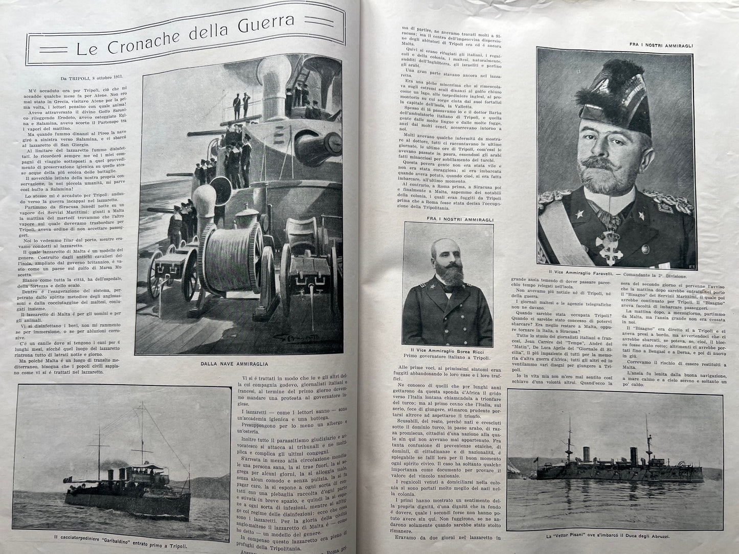 1912 Guerra di Libia - Rivista storica "La Tripolitania" Ilustrato - Documento originale raro con 1 carta sciolta