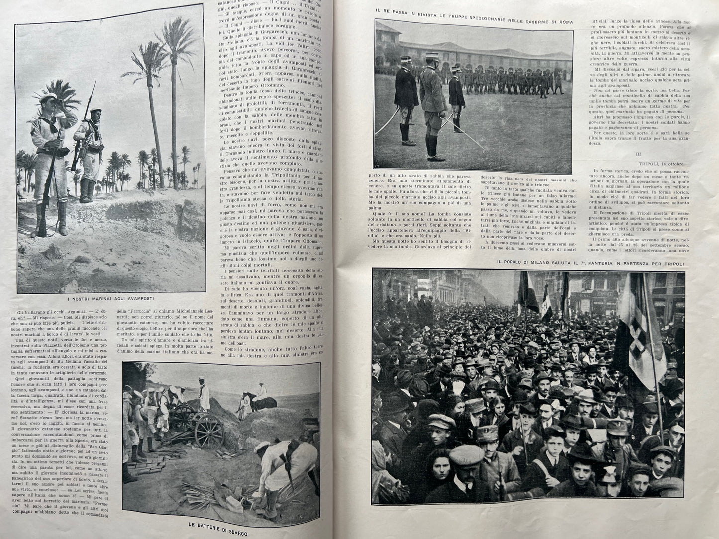 1912 Guerra di Libia - Rivista storica "La Tripolitania" Ilustrato - Documento originale raro con 1 carta sciolta