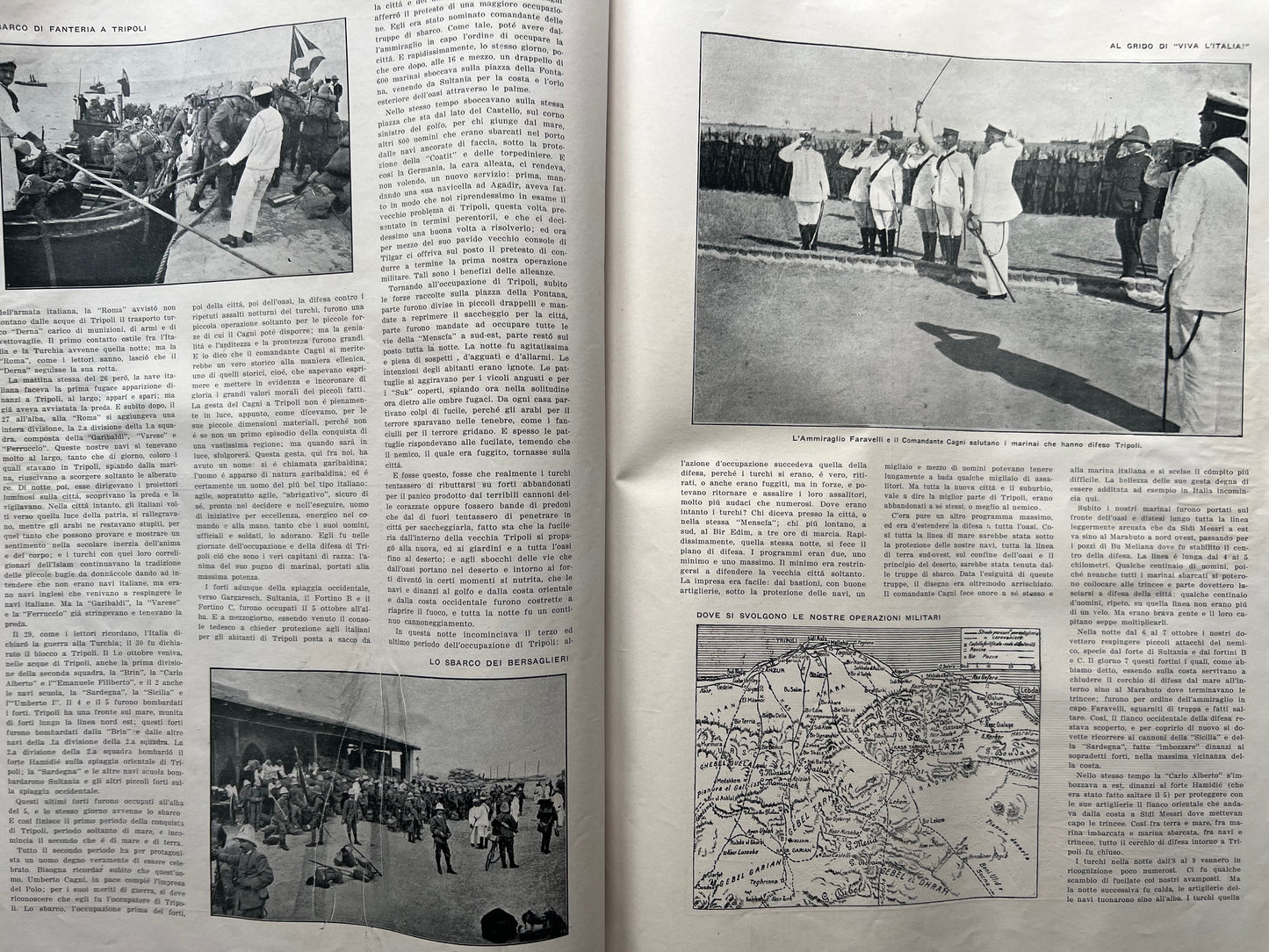 1912 Guerra di Libia - Rivista storica "La Tripolitania" Ilustrato - Documento originale raro con 1 carta sciolta