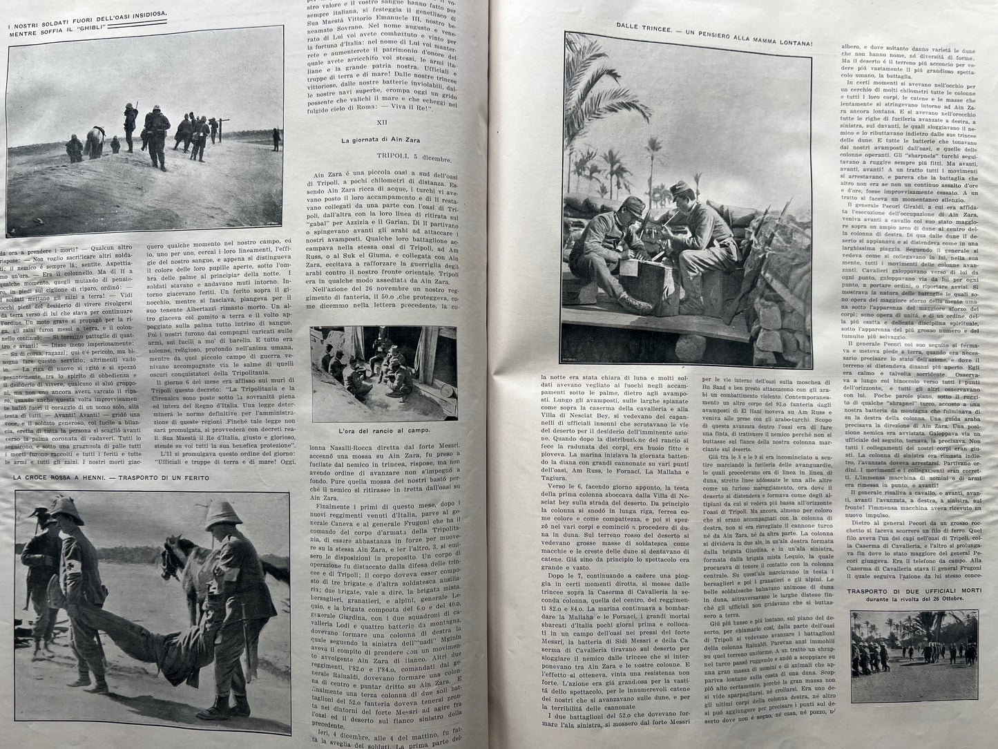 1912 Guerra di Libia - Rivista storica "La Tripolitania" Ilustrato - Documento originale raro con 1 carta sciolta