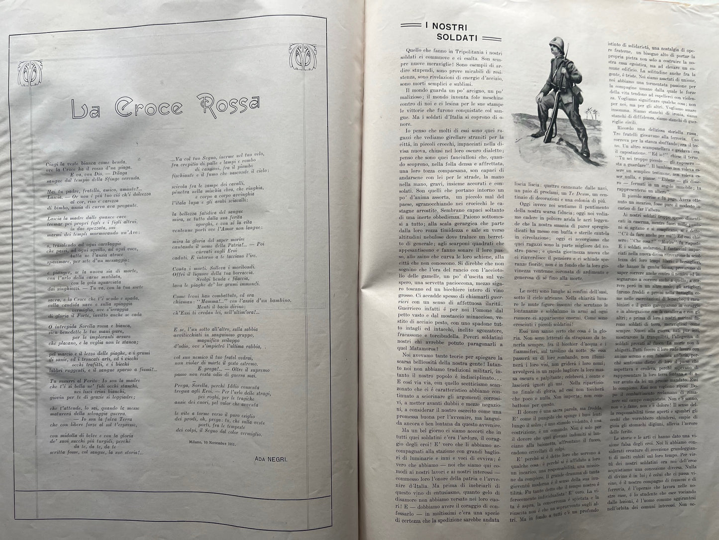 1912 Guerra di Libia - Rivista storica "La Tripolitania" Ilustrato - Documento originale raro con 1 carta sciolta