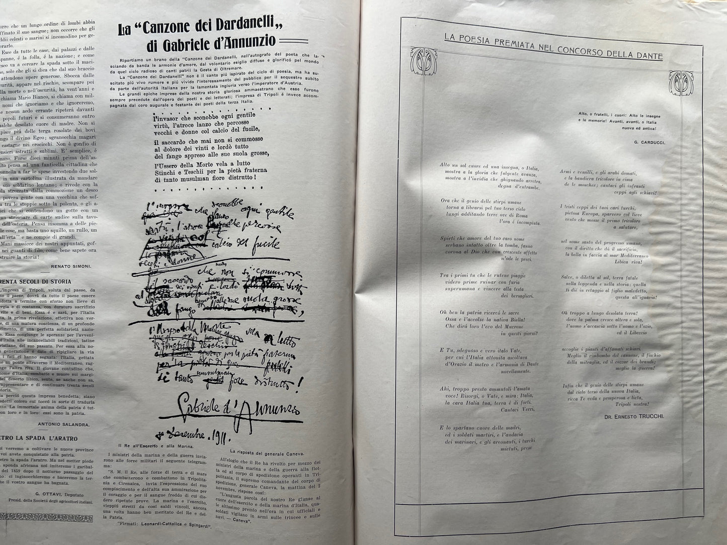 1912 Guerra di Libia - Rivista storica "La Tripolitania" Ilustrato - Documento originale raro con 1 carta sciolta