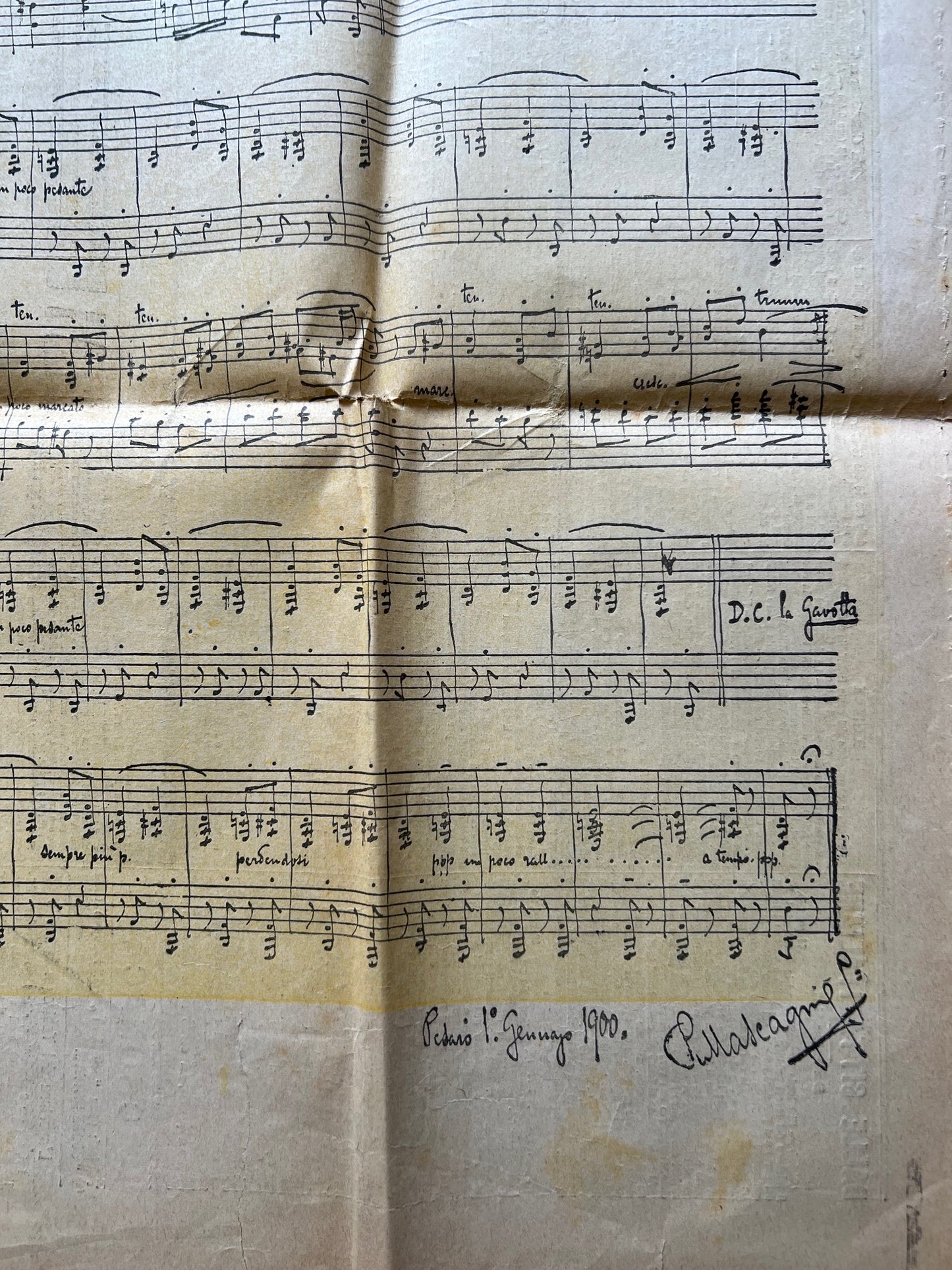 Rarità: Prima Edizione Assoluta "Gavotta delle Bambole" di Pietro Mascagni – Quotidiano "Il Giorno" 16 Gennaio 1900