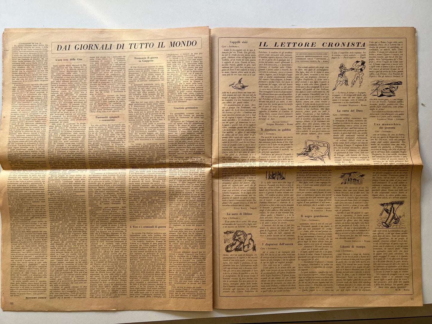 RARISSIMO Numero 1 "La Settimana" 1944 - Stille & Pannunzio - Shoah, Partigiani, Bomba Atomica