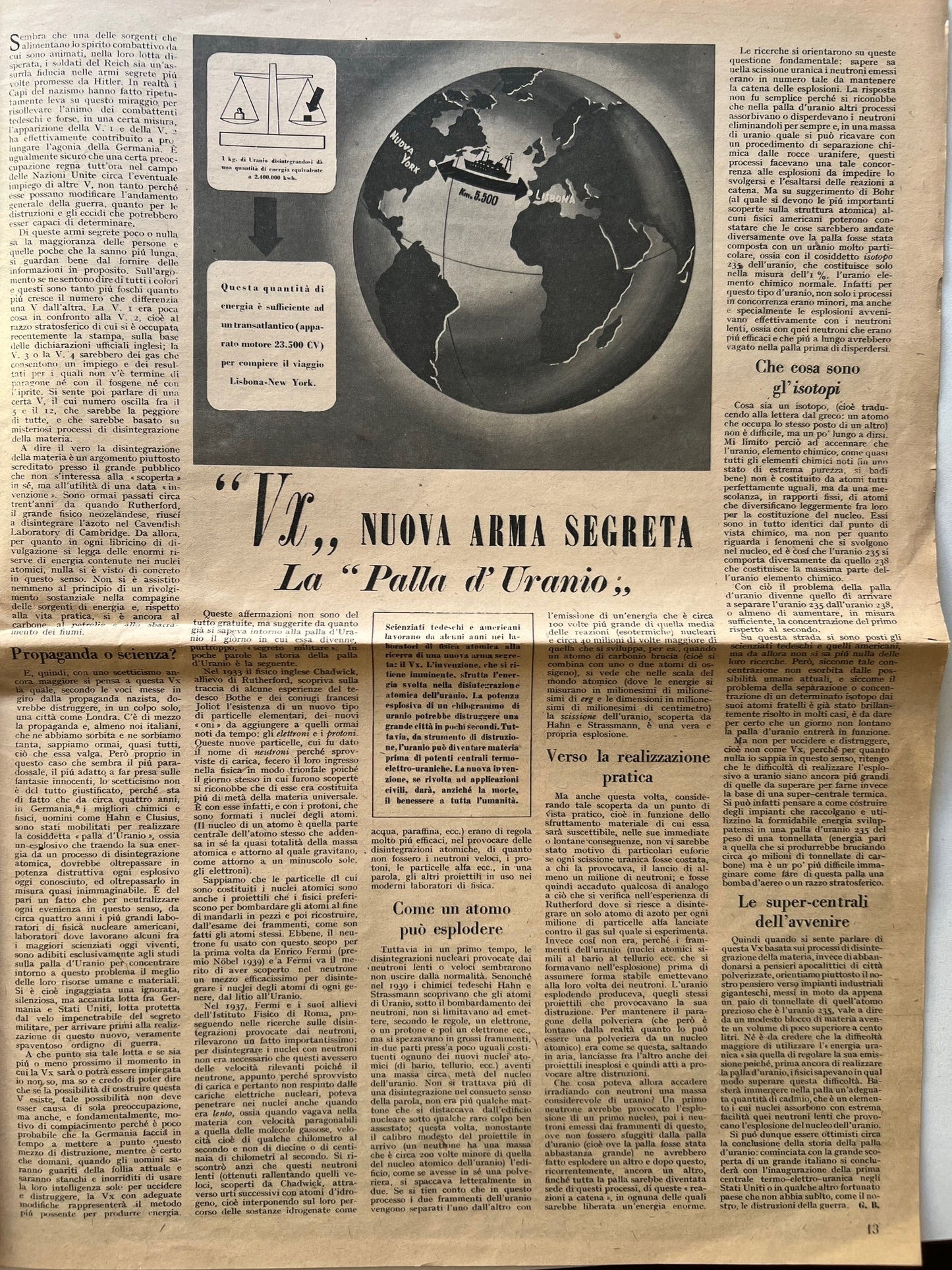RARISSIMO Numero 1 "La Settimana" 1944 - Stille & Pannunzio - Shoah, Partigiani, Bomba Atomica
