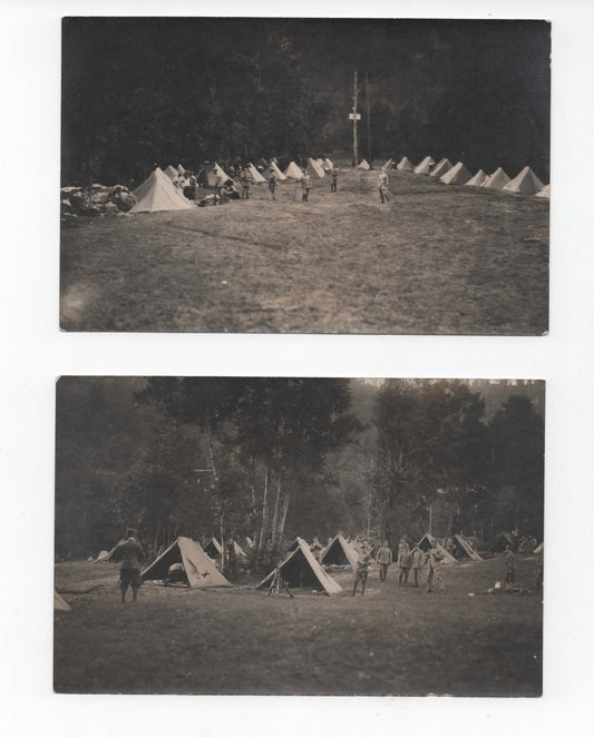 Militaria - Accampamento Regio Esercito - Conegliano (TV) - 2 Foto originali WWI