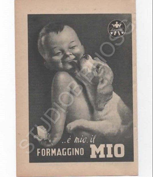 GINO BOCCASILE ( 1901 - 1952 ) FORMAGGINO MIO 1952 PUBBLICITA' ORIGINALE MILANO LOCATELLI