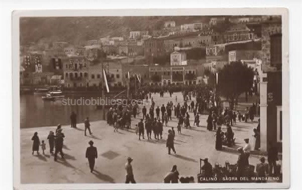 Rara Cartolina Colonie Calino (Kalymnos) - Egeo - Sagra del Mandarino - Bandiera Savoia - Animata - Ediz. Macaruna - Fotocelere