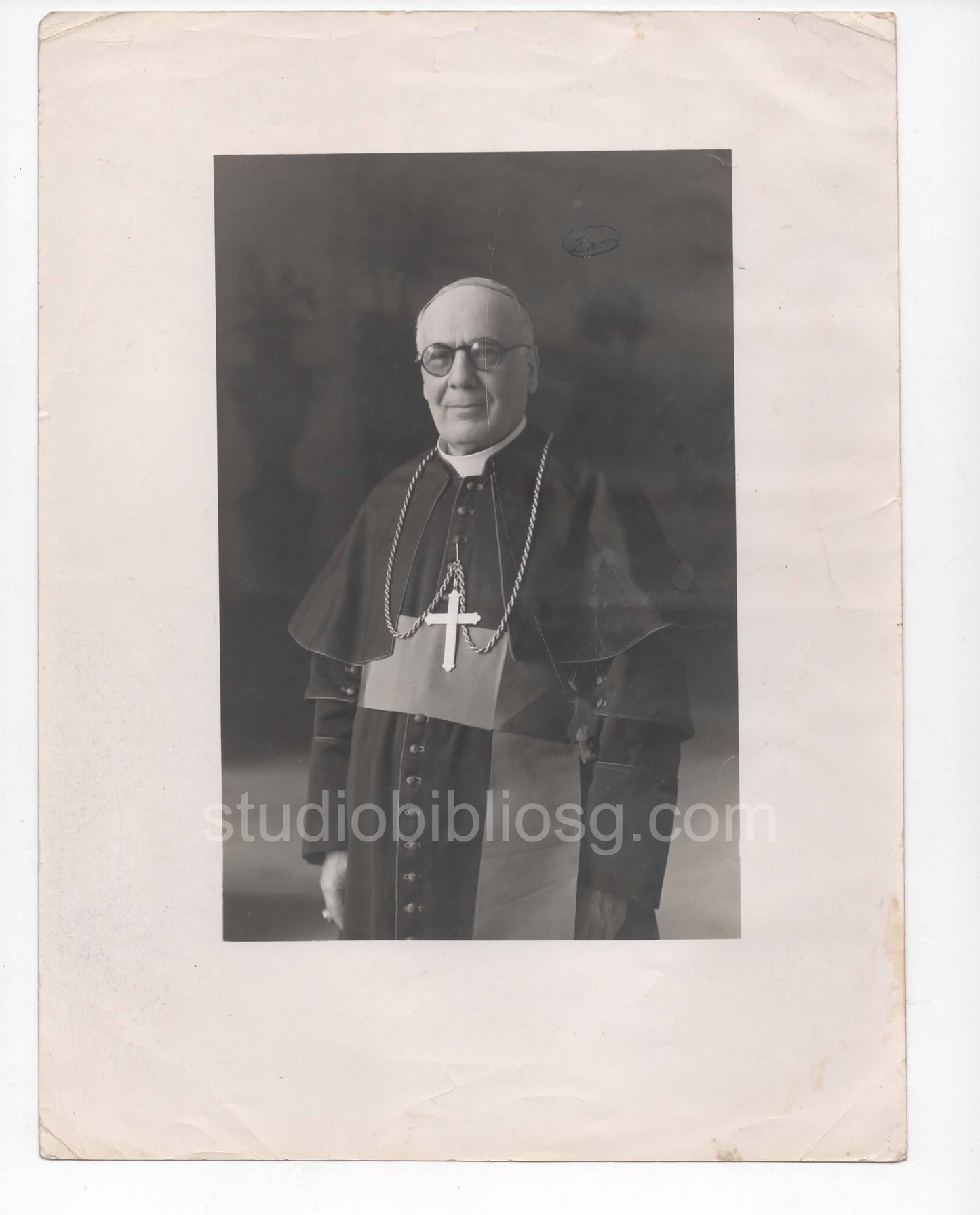 MONS. BARTOLOMEO MANGINO (1883-1955) - Vescovo di Caserta - Foto Studio Grande Formato