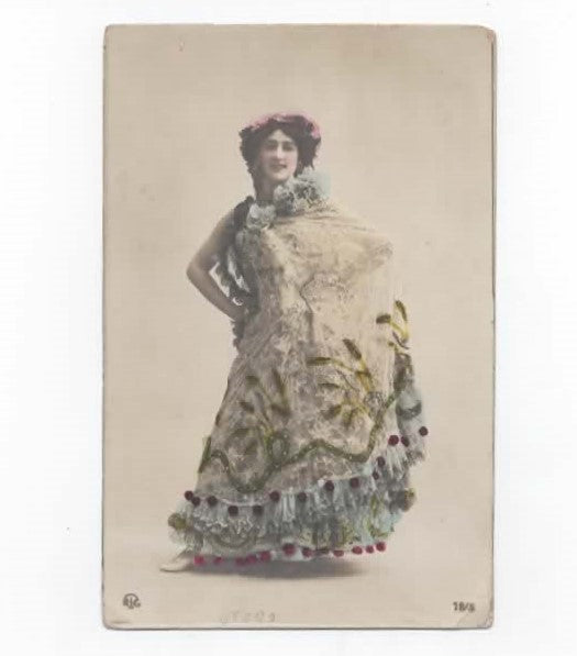 La Bella Otero - Rara Cartolina "Real Photo" NPG serie 78/5 - Colorata a Mano - Non Viaggiata 1900/1903