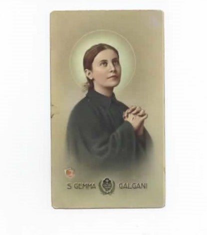 Santino con Reliquia di Santa Gemma Galgani – Postulazione PP. Passionisti, Roma – Prima metà del XX secolo