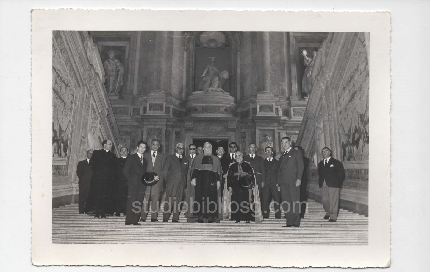 CASERTA 1953 - Cardinale EUGENE TISSERANT (Giusto tra le Nazioni) alla REGGIA - Foto Originale