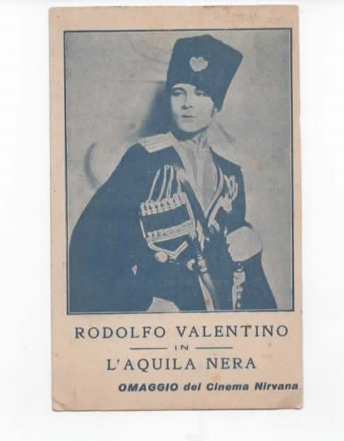 Rara Cartolina Cinema "Rodolfo Valentino" – Film "L'Aquila Nera" (1925) – Omaggio Cinema Nirvana (Napoli)