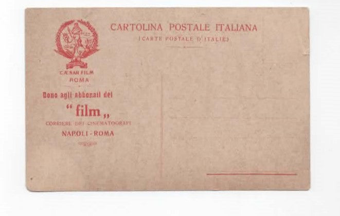 Rara Cartolina Promozionale – Olga Vannelli – Caesar Film Roma - Cinema Muto