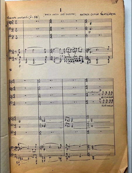 Manoscritto Integrale Autografo: "Il Mistero del Santo" - R. S. Venticinque - 84 Pagine - Opera Completa